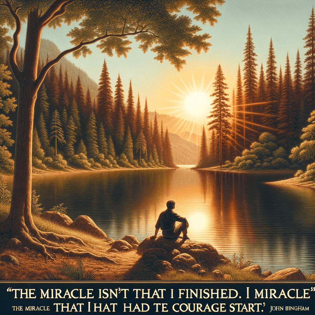 The miracle isn't that I finished. The miracle is that I had the courage to start. — John Bingham