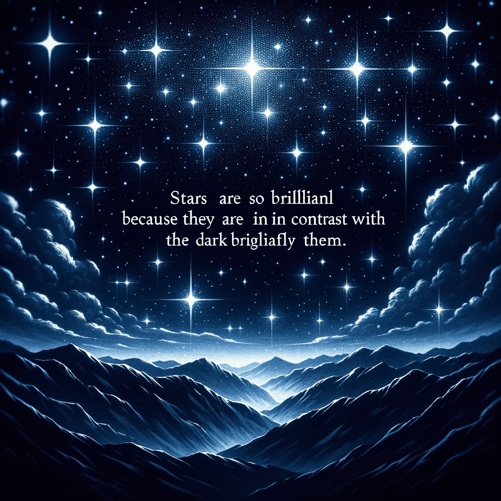 Las estrellas son brillantes porque detrás de ellas hay la oscuridad del cielo nocturno.