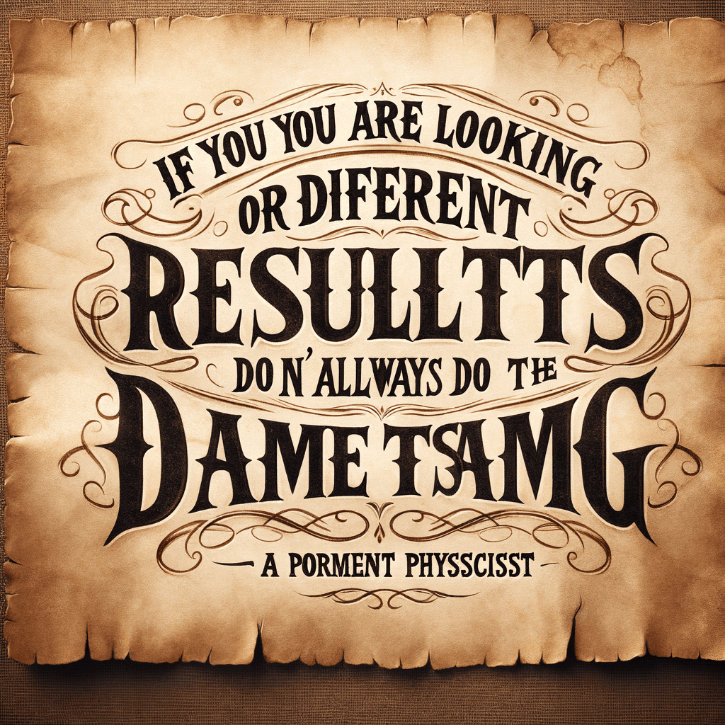 如果你想要不同的结果,就不要总是做同样的事情。 - 阿尔伯特·爱因斯坦