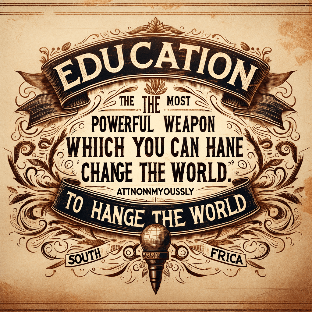 La educación es el arma más poderosa que puedes usar para cambiar el mundo. — Nelson Mandela, Sudáfrica.