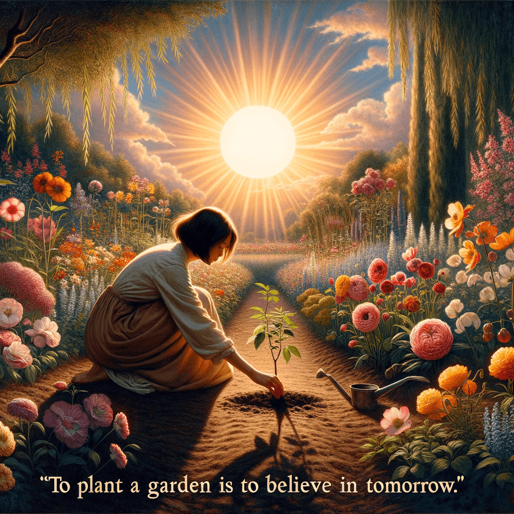 Plantar un jardín es creer en el mañana. — Audrey Hepburn