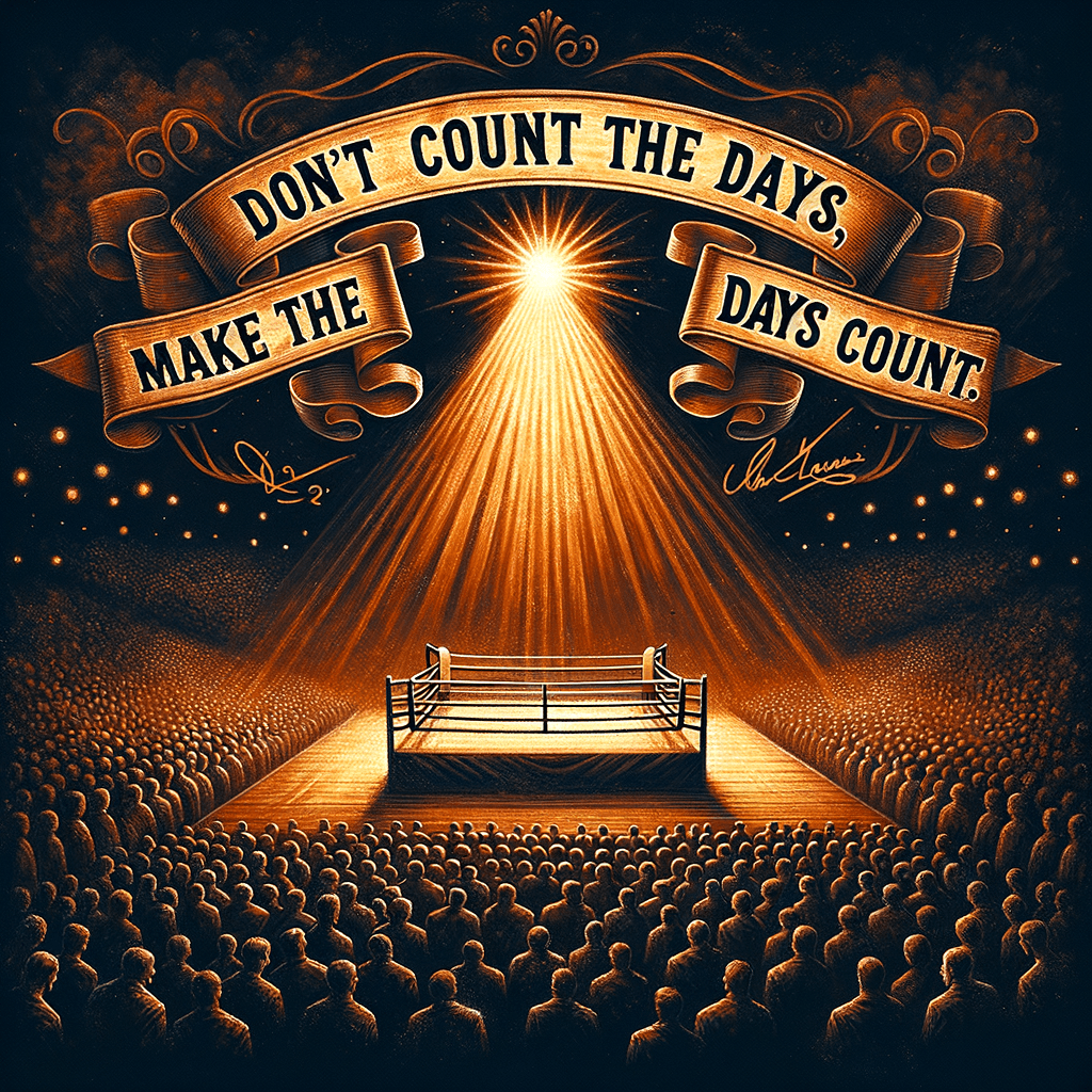 No cuentes los días, haz que los días cuenten. — Muhammad Ali