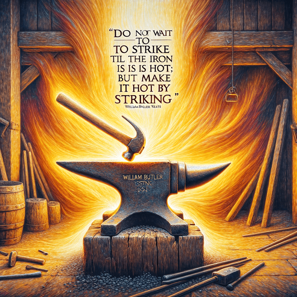 No esperes a golpear hasta que el hierro esté caliente; sino hazlo caliente golpeando. – William Butler Yeats