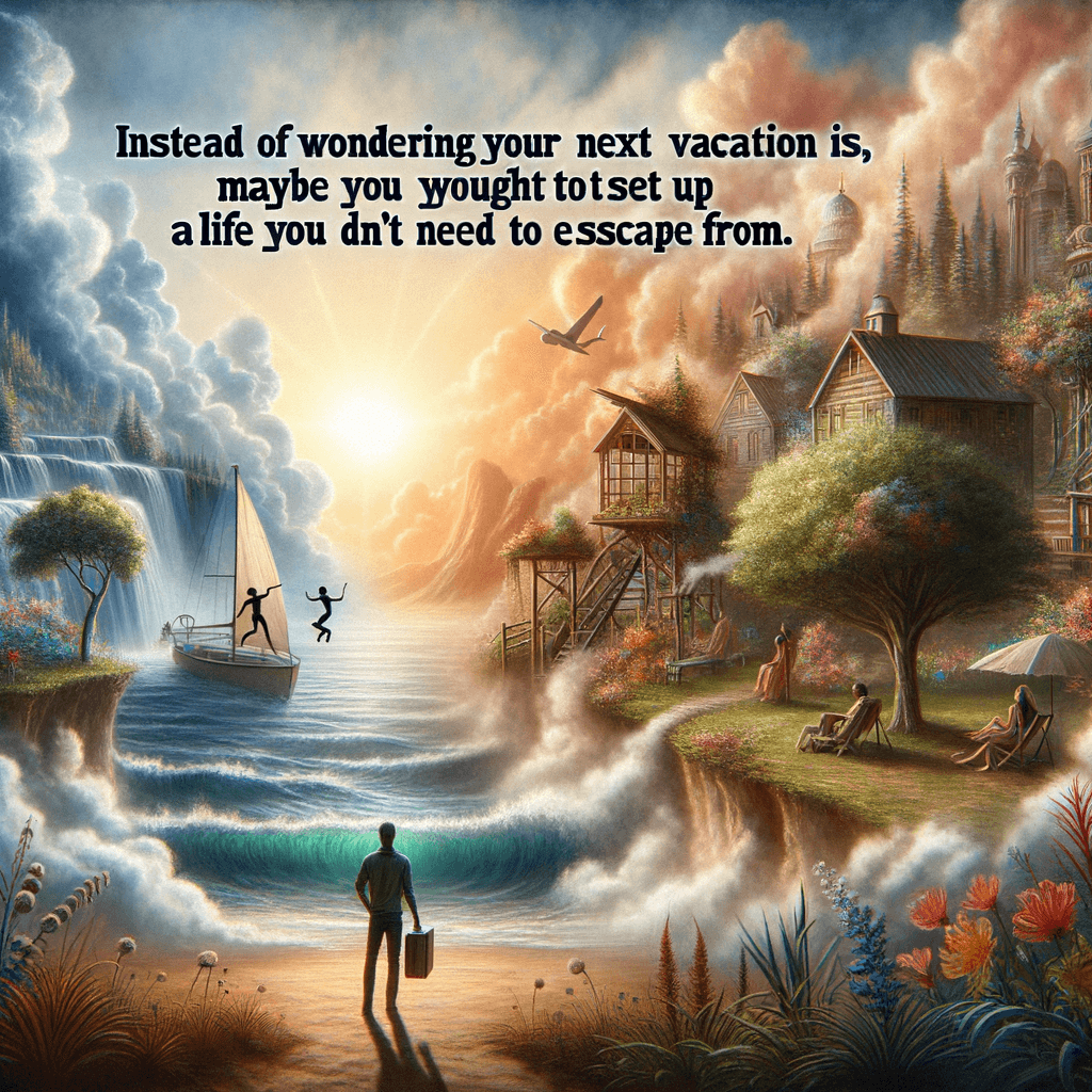 与其担心你的下一个假期什么时候,不如建立一种你不需要逃避的生活。 — 塞思·戈丁,美国。