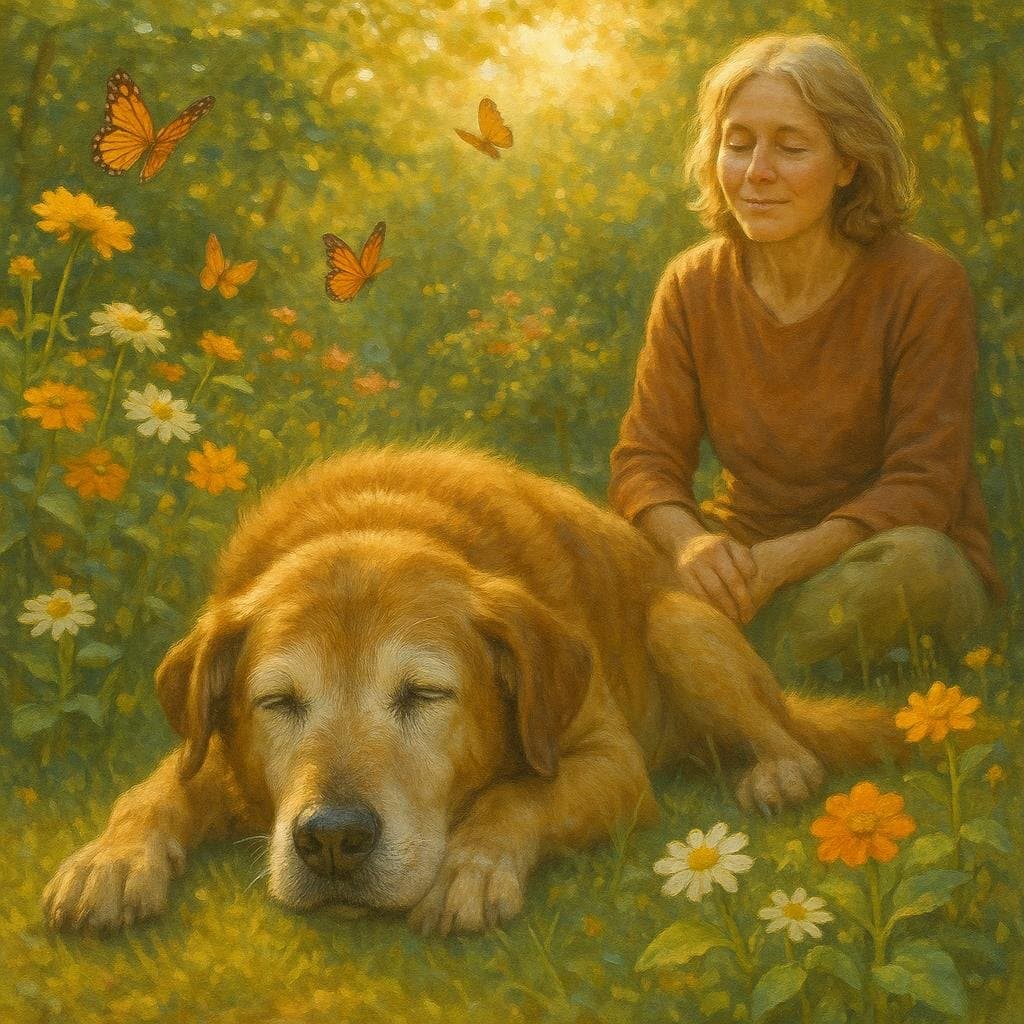 有一只年老狗的爱的人是有福的。—— 西德尼·珍·西沃德