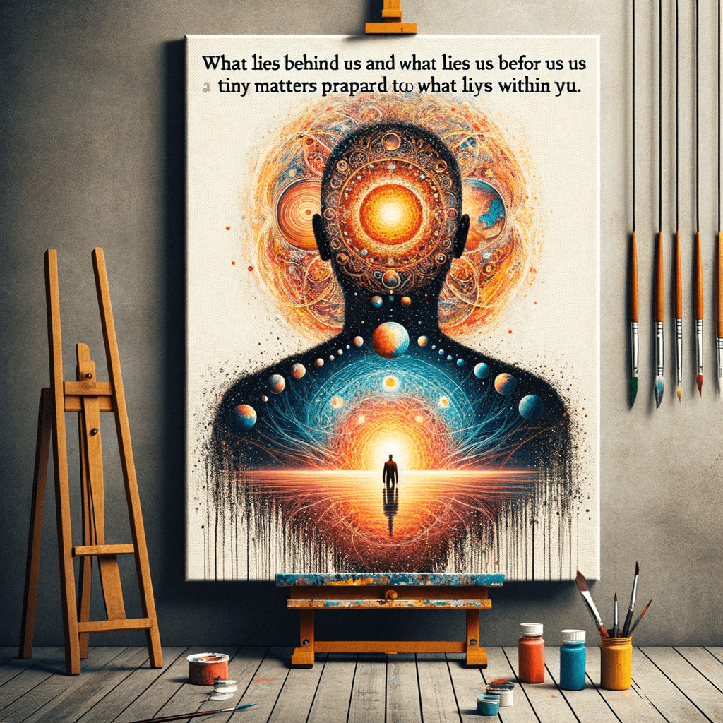 Lo que está detrás de nosotros y lo que está delante de nosotros son asuntos pequeños comparados con lo que está dentro de nosotros. — Ralph Waldo Emerson