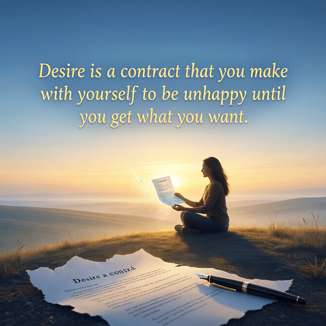 El deseo es un contrato que haces contigo mismo para ser infeliz hasta que consigas lo que quieres. — Naval Ravikant