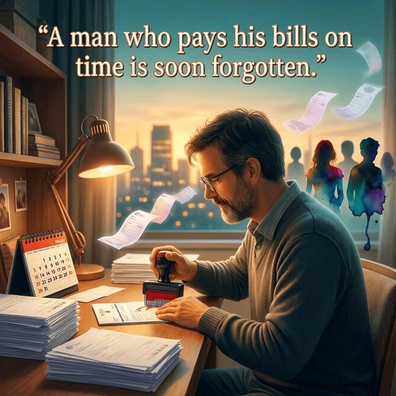 Un hombre que paga sus cuentas a tiempo pronto es olvidado. — Oscar Wilde