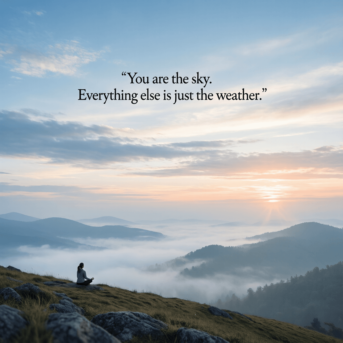 Be the Sky, Not the Weather You are the sky. Everything else is just the weather. — Pema Chödrön