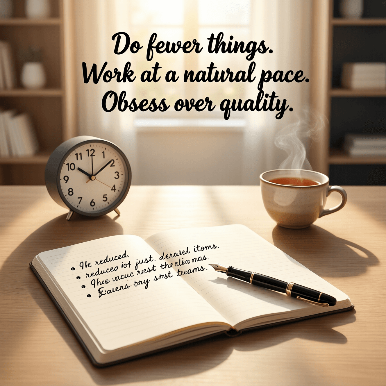 少做事情。以自然的节奏工作。专注于质量。——卡尔·纽波特