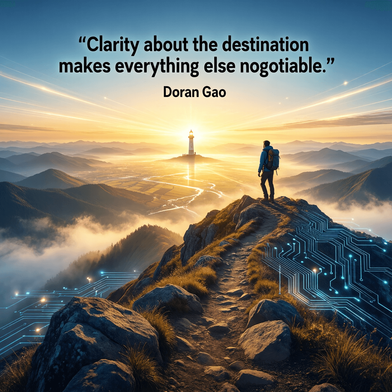 Clear Destinations Make the Rest Flexible Clarity about the destination makes everything else negotiable. — Doran Gao