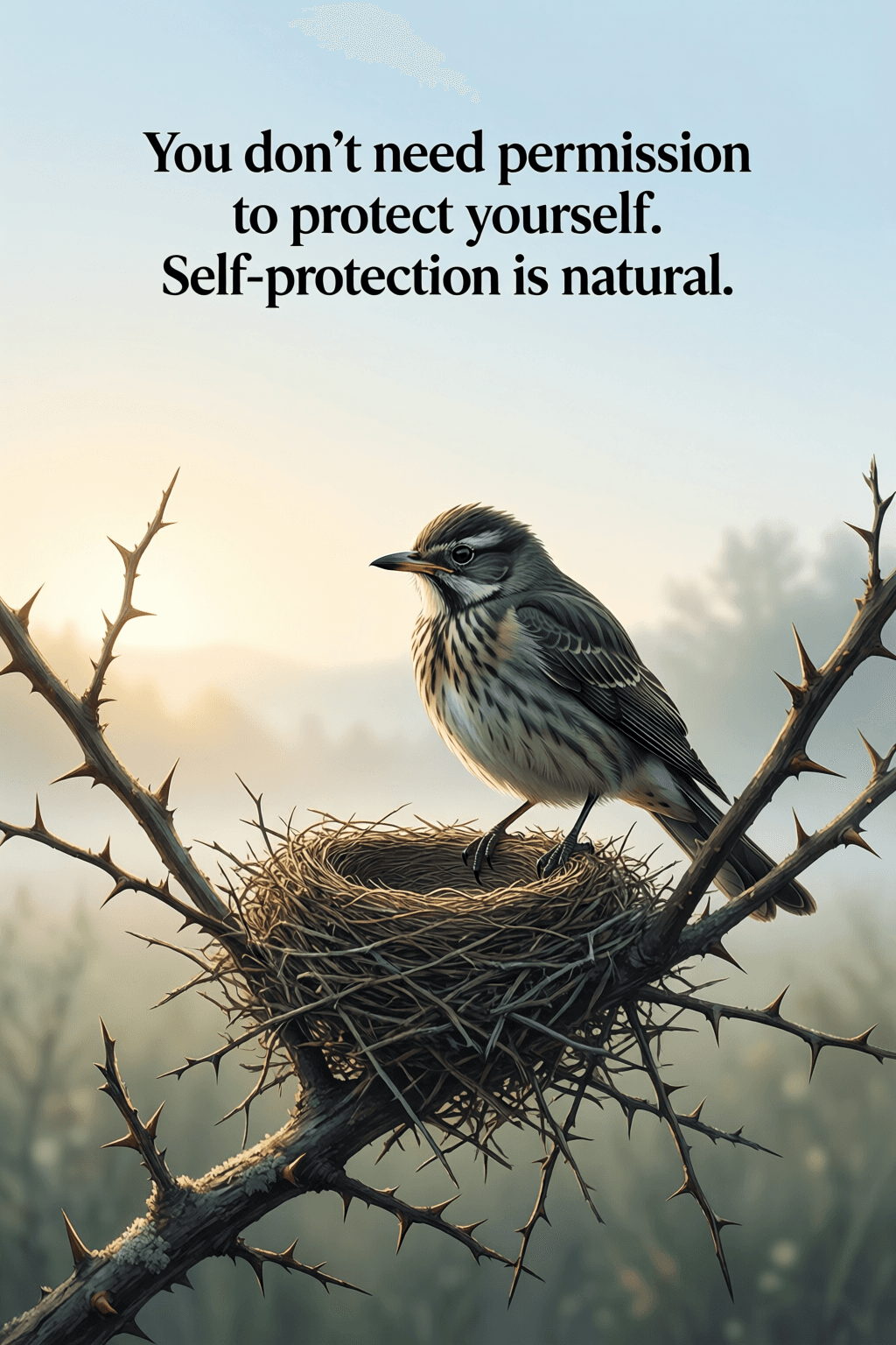 La autoprotección como un acto natural y legítimo No necesitas permiso para protegerte. La autoprotección es natural. — Gooltik