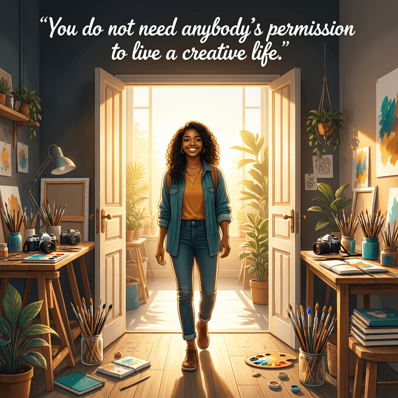 你不需要任何人的许可去过一种富有创造力的生活。——伊丽莎白·吉尔伯特