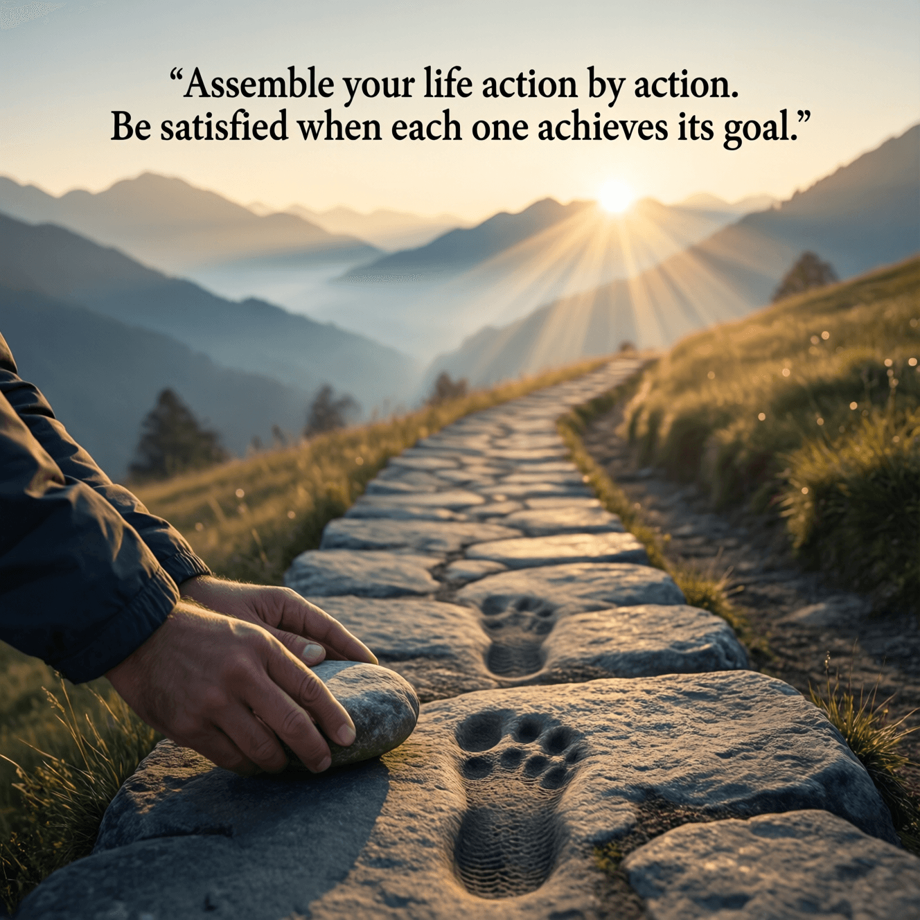 Assemble your life action by action. Be satisfied when each one achieves its goal. — Marcus Aurelius