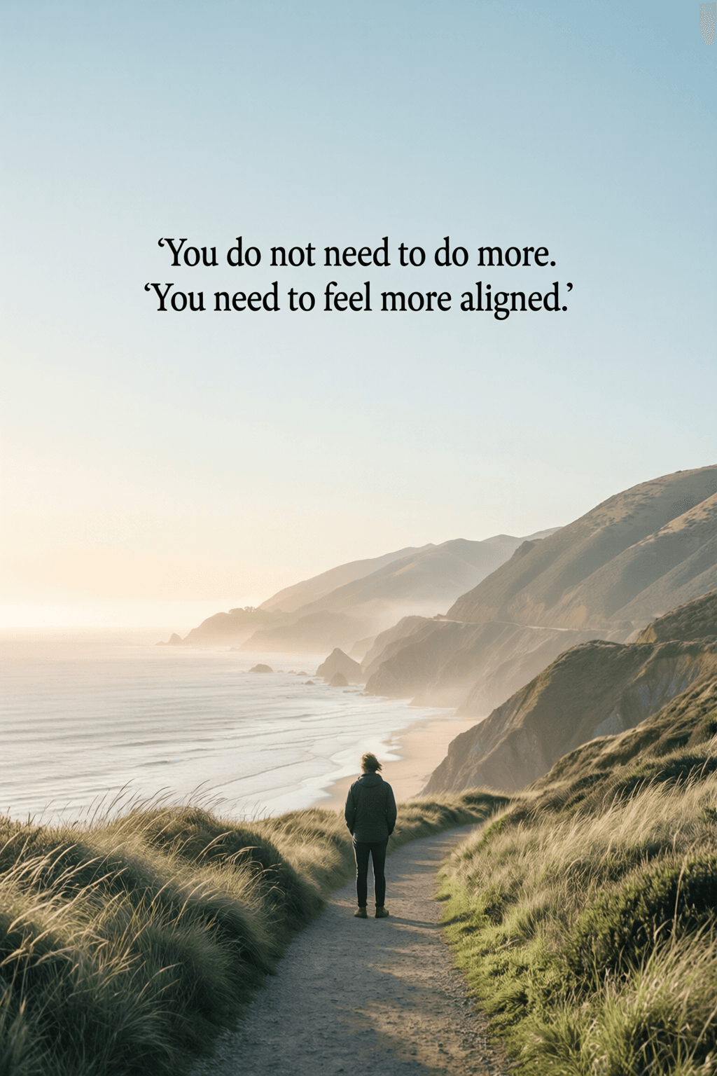 Alignment Matters More Than Doing More You do not need to do more. You need to feel more aligned. — Seff Bray