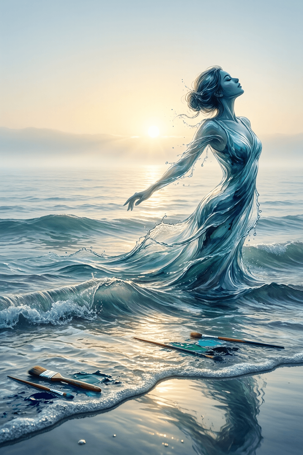 El artista no es un ser sólido y estático. El artista es fluido, como el agua, moviéndose con las mareas y cambiando de forma. — James McCrae