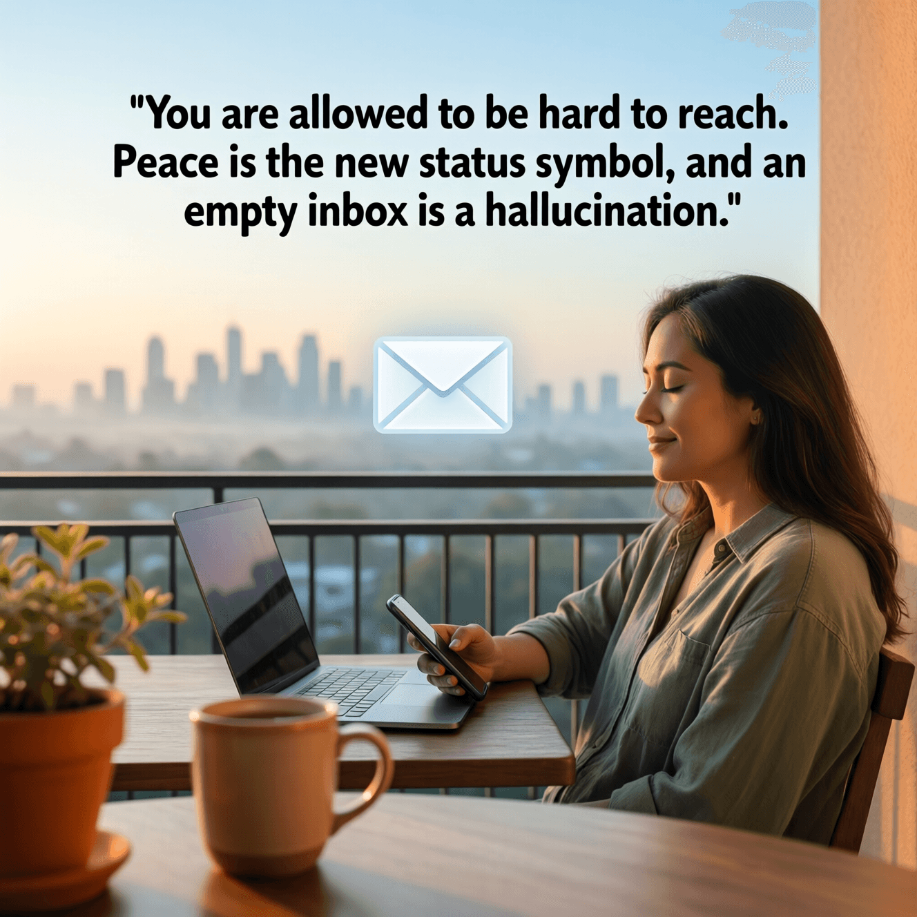 You are allowed to be hard to reach. Peace is the new status symbol, and an empty inbox is a hallucination. — Unknown