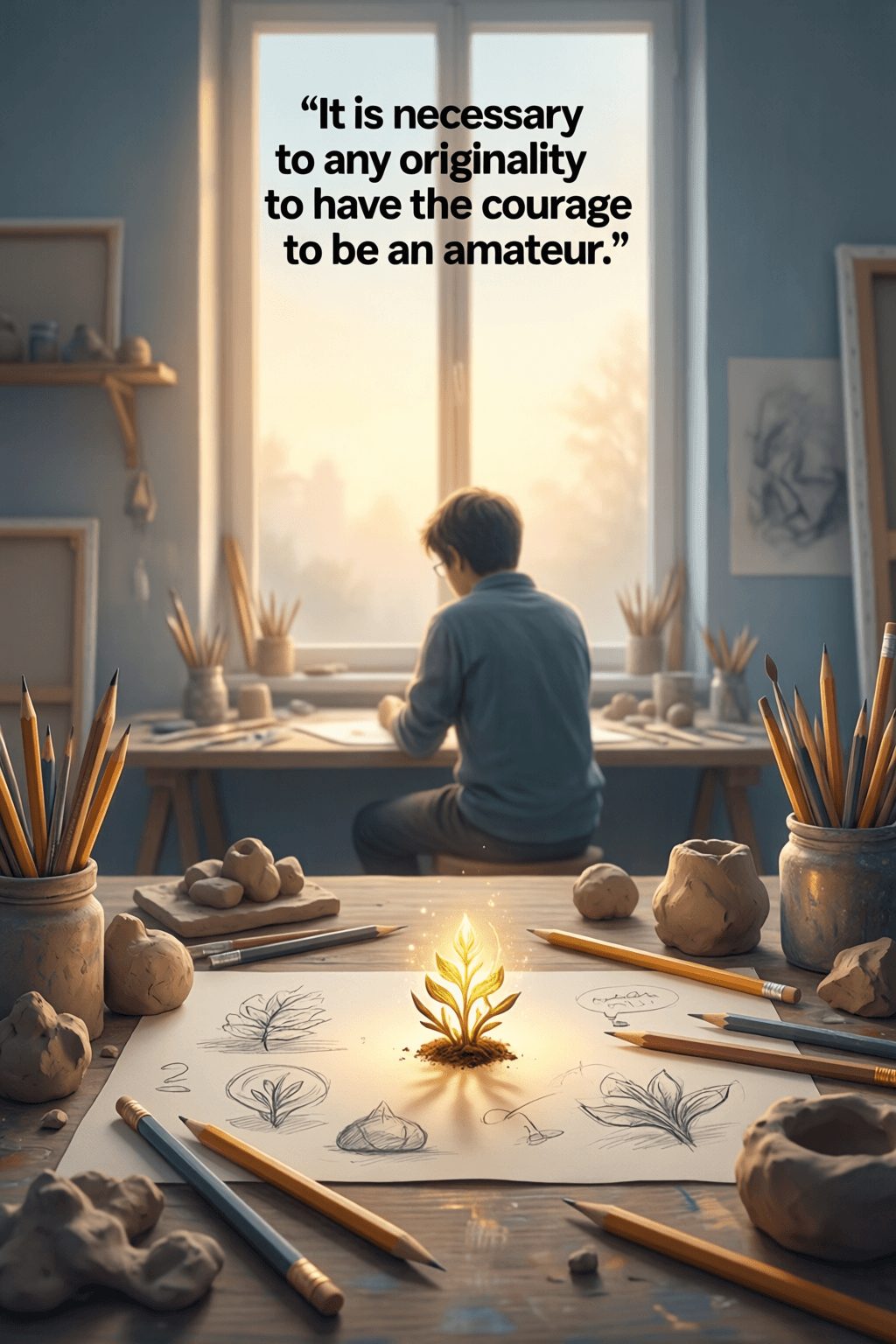 Es necesario para toda originalidad tener el valor de ser un aficionado. — Wallace Stegner