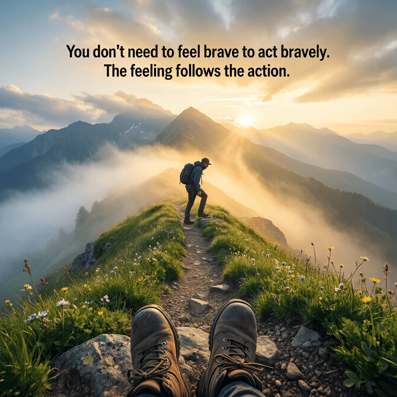 You don't need to feel brave to act bravely. The feeling follows the action, not the other way around. — Unknown