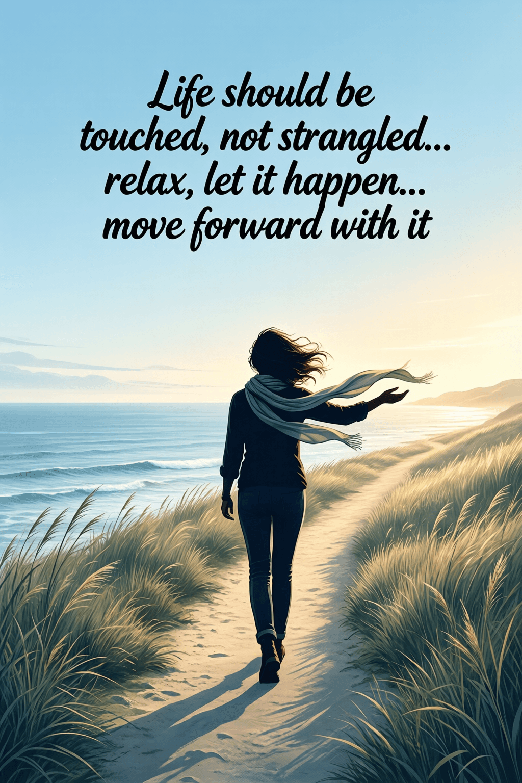 Learning to Hold Life With a Lighter Touch Life should be touched, not strangled. You've got to relax, let it happen at times, and at others mo