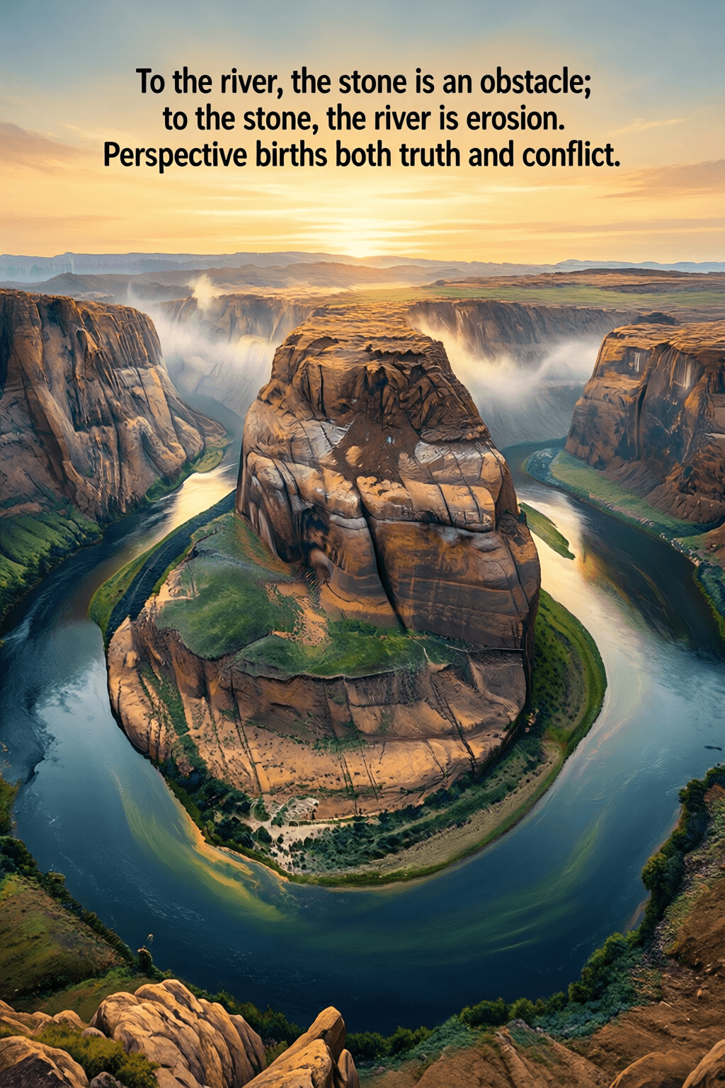 To the river, the stone is an obstacle; to the stone, the river is erosion. Perspective births both truth and conflict. — Monika Ajay Kaul