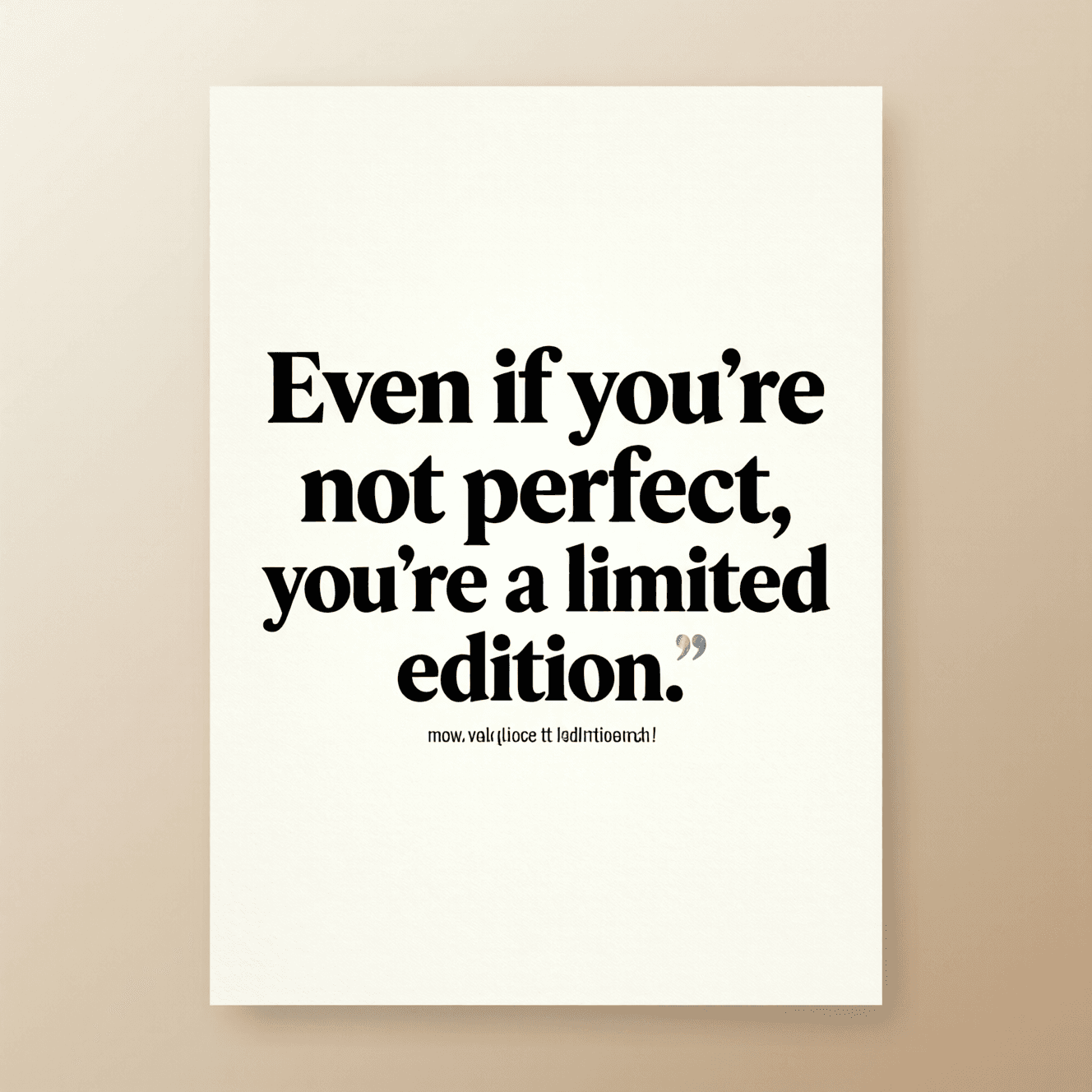 即使你并不完美,你也是限量版。——金南俊