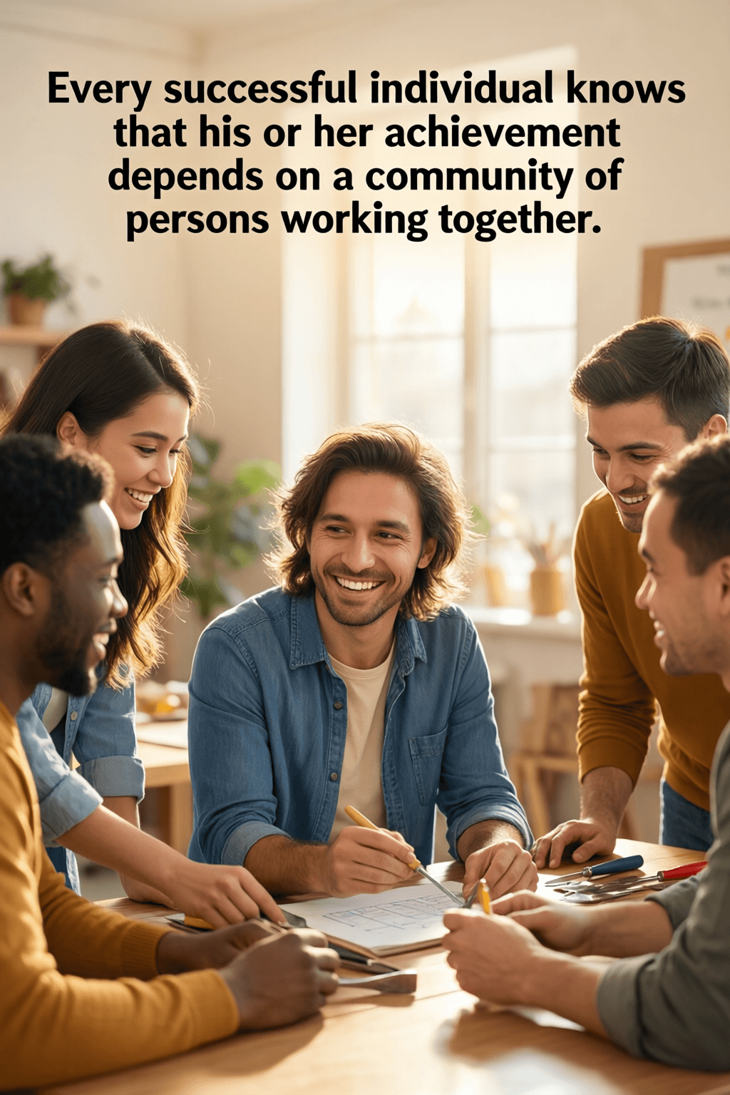 Success Rests on the Strength of Community Every successful individual knows that his or her achievement depends on a community of persons work