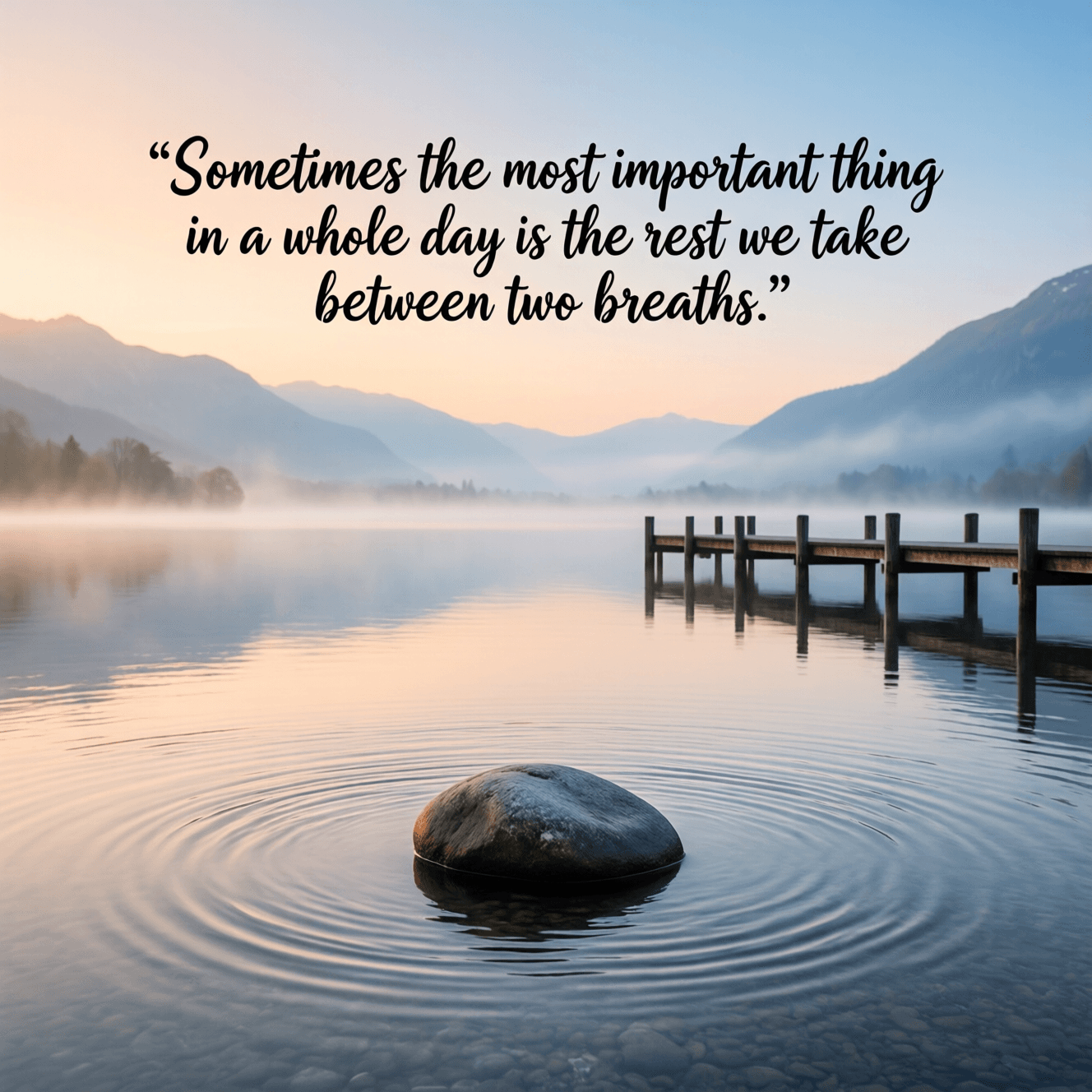 Sometimes the most important thing in a whole day is the rest we take between two breaths. — Etty Hillesum