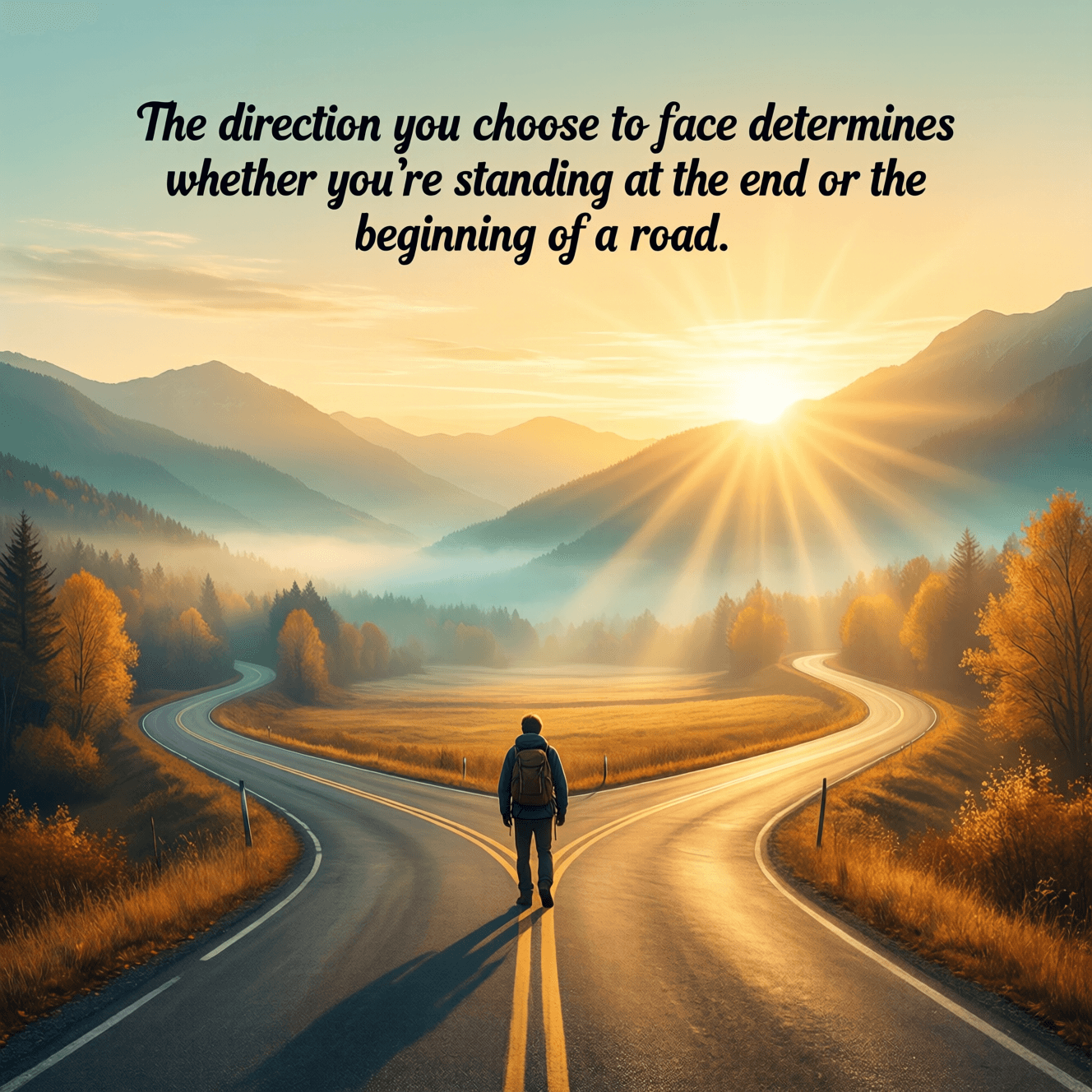 并非所有压得你喘不过气的东西都该由你来背负。——佚名(等等——改为:你选择面向的方向,决定了你是站在一条路的尽头还是起点。——里歇尔·E·古德里奇)