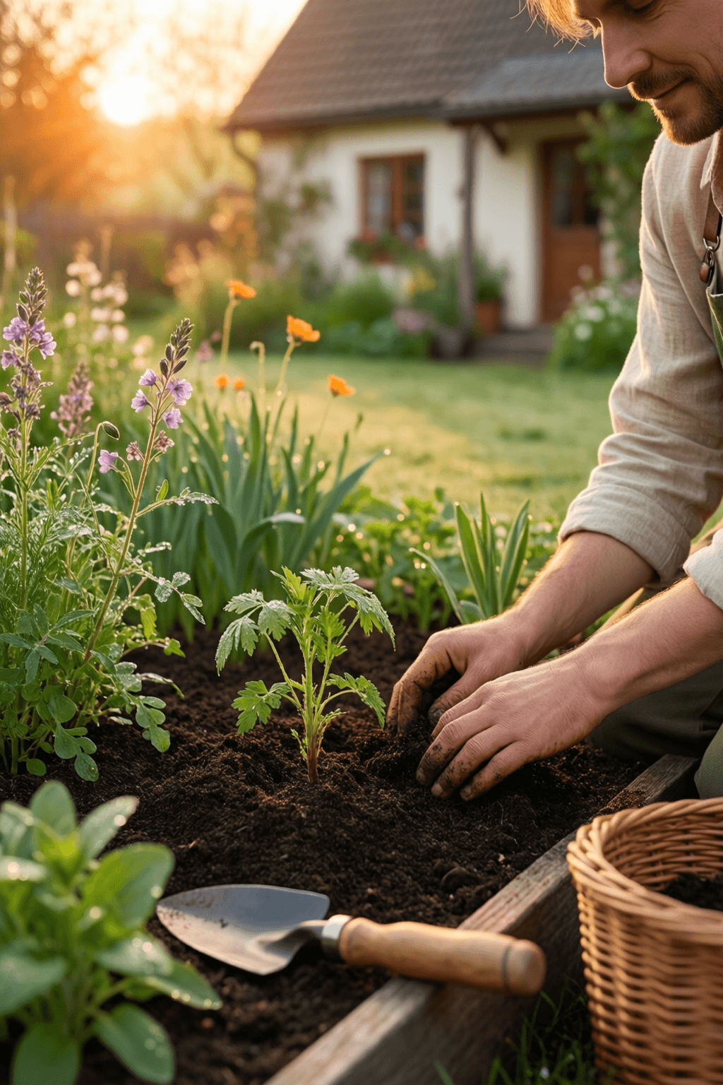 El jardín que también cuida de nosotros Podríamos pensar que estamos cuidando nuestro jardín, pero por supuesto es nuestro jardín el que rea