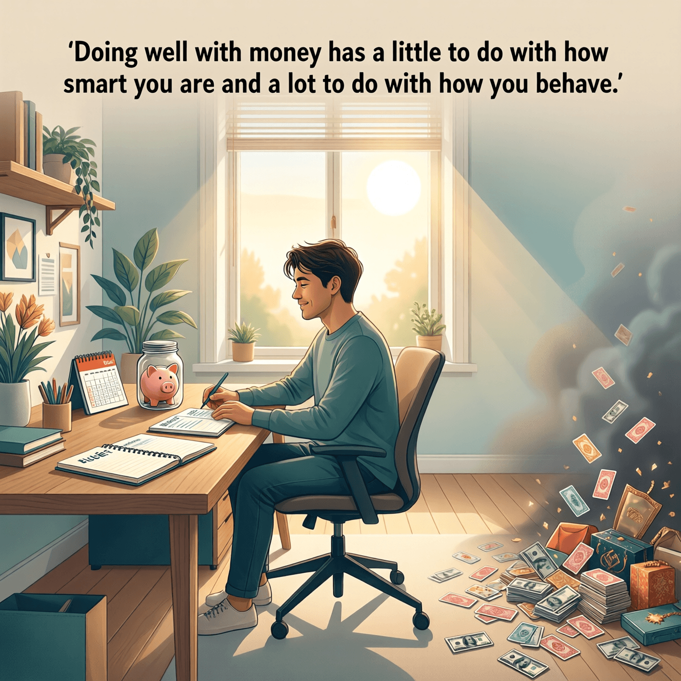 Tener éxito con el dinero tiene poco que ver con lo inteligente que eres y mucho que ver con cómo te comportas. — Morgan Housel