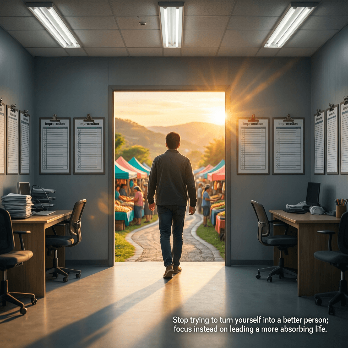 Stop trying to turn yourself into a better person; focus instead on leading a more absorbing life. — Oliver Burkeman