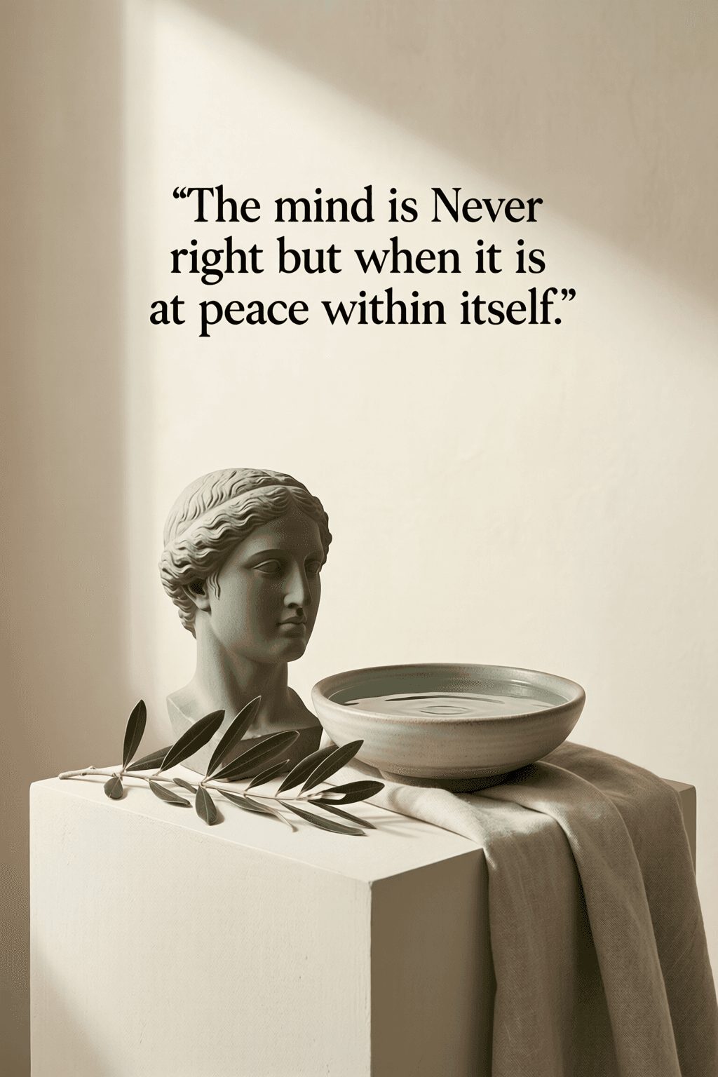 Peace Within as the Measure of Right Mind The mind is never right but when it is at peace within itself. — Seneca the Younger