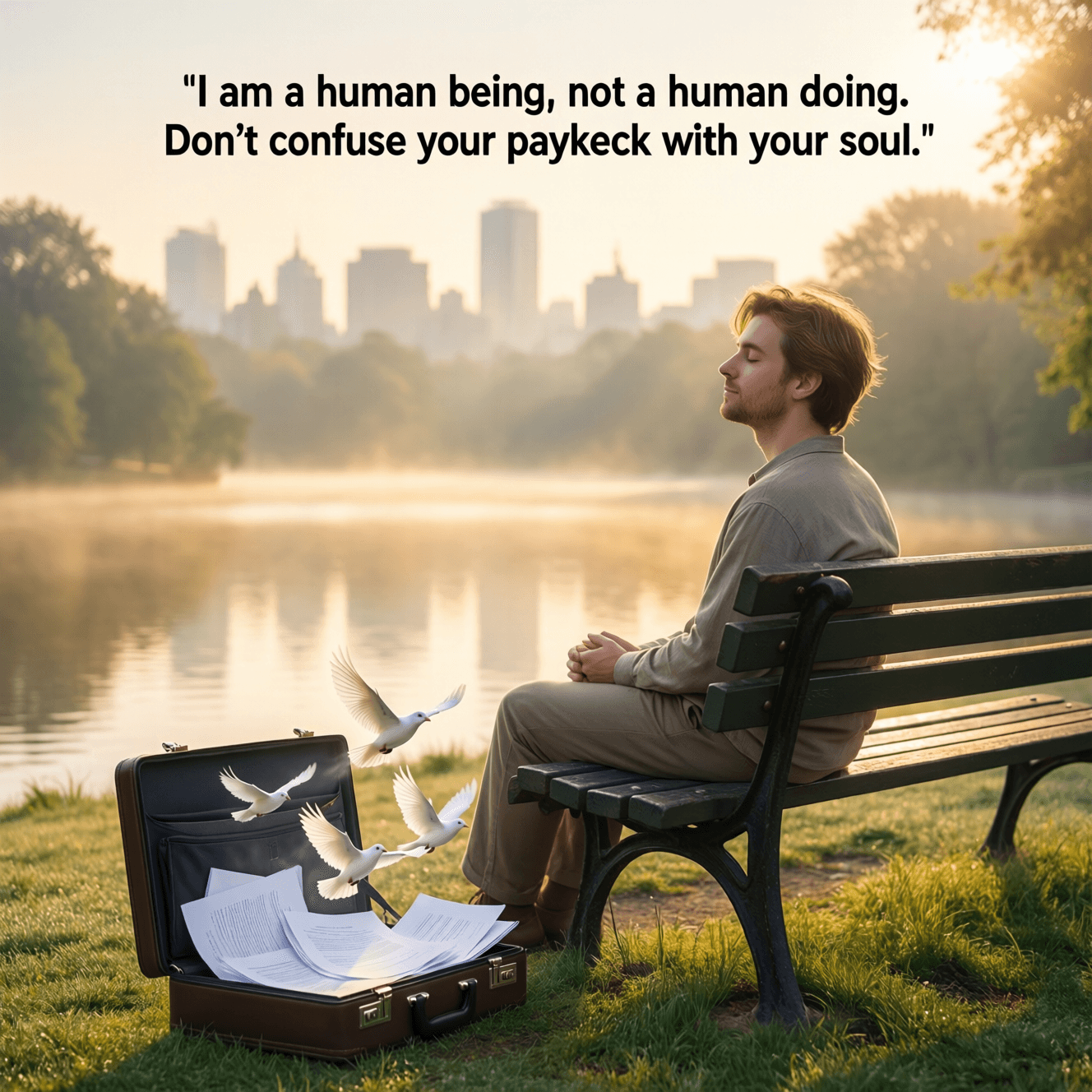 I am a human being, not a human doing. Don't confuse your paycheck with your soul. — Kurt Vonnegut