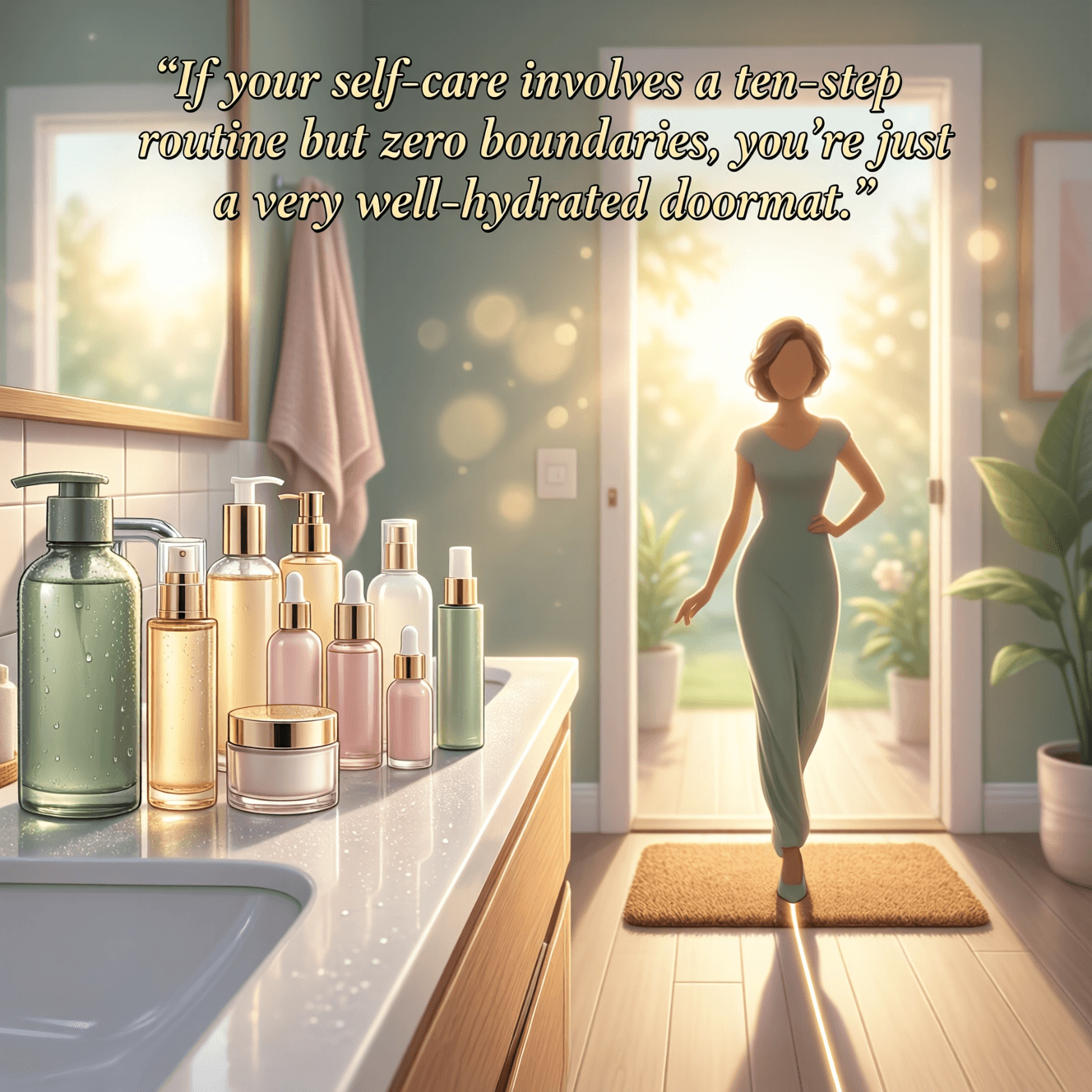 If your self-care involves a ten-step routine but zero boundaries, you're just a very well-hydrated doormat. — Unknown