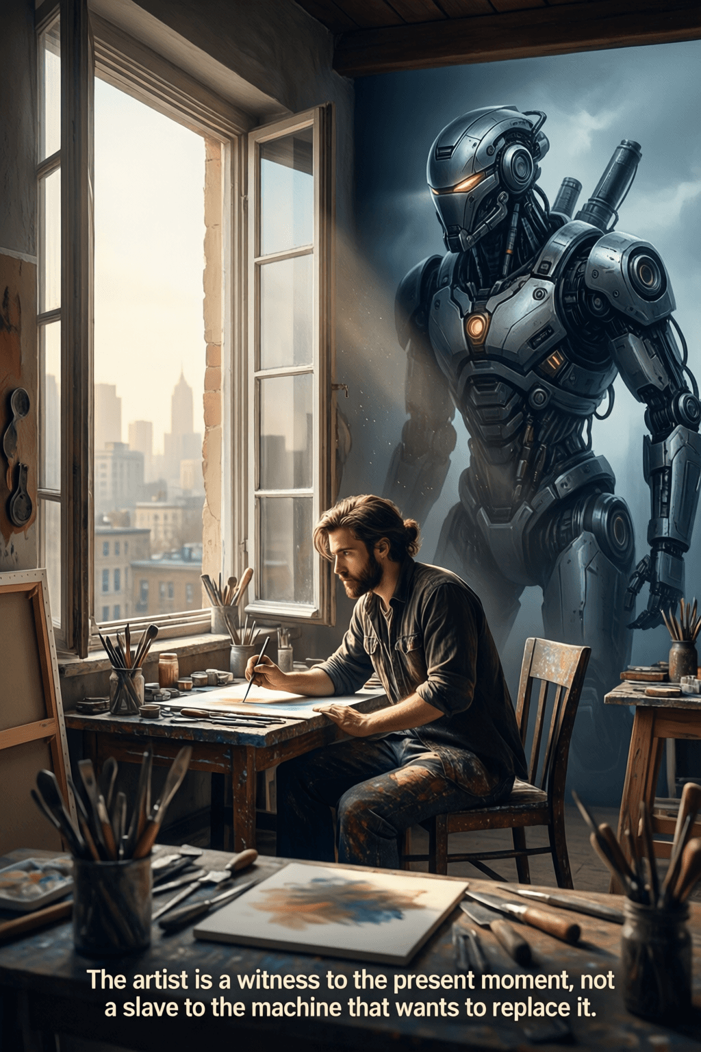 The Artist as Witness, Not Machine The artist is a witness to the present moment, not a slave to the machine that wants to replace it.