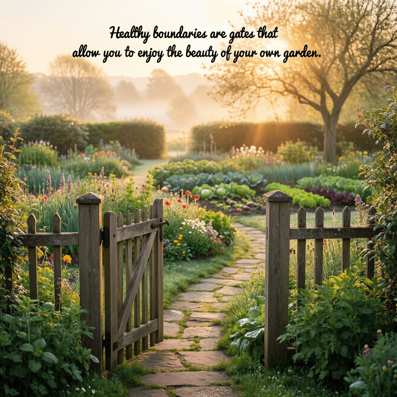 Límites saludables: la puerta a tu jardín interior Los límites saludables son puertas que te permiten disfrutar de la belleza de tu propio jardín. — Ly