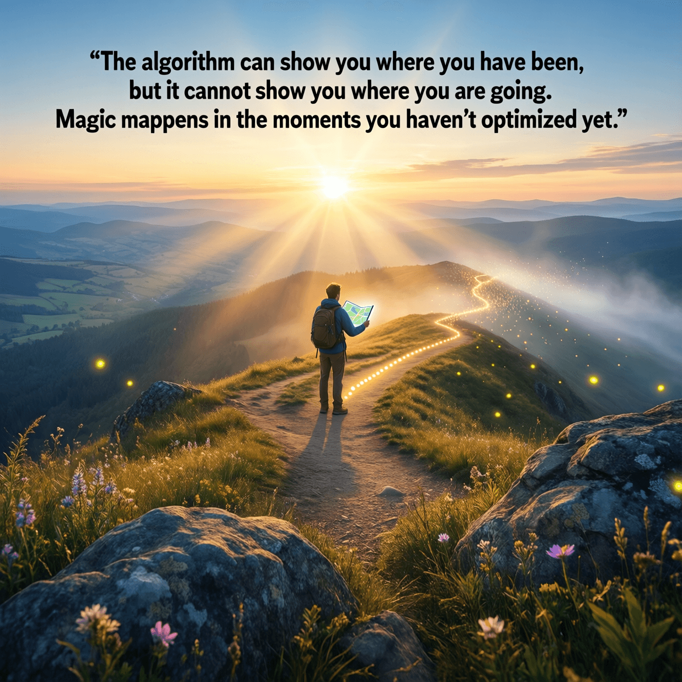 The algorithm can show you where you have been, but it cannot show you where you are going. Magic happens in the moments you haven't optimized yet. — Proverb