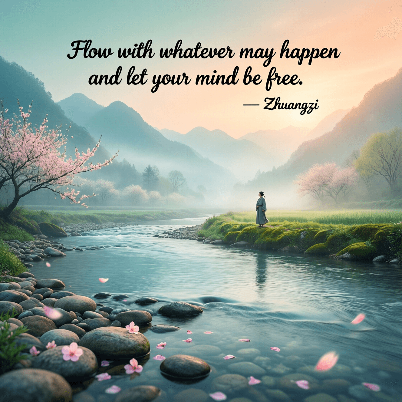Flow with whatever may happen and let your mind be free. — Zhuangzi