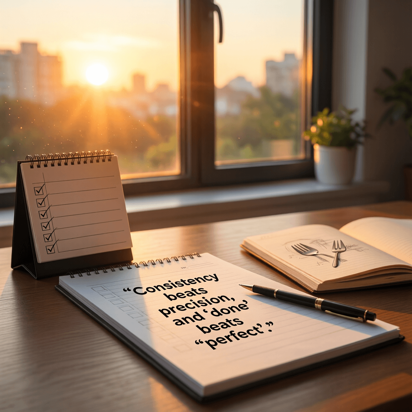 Consistency beats precision, and 'done' beats 'perfect'. — Nel-Olivia Waga