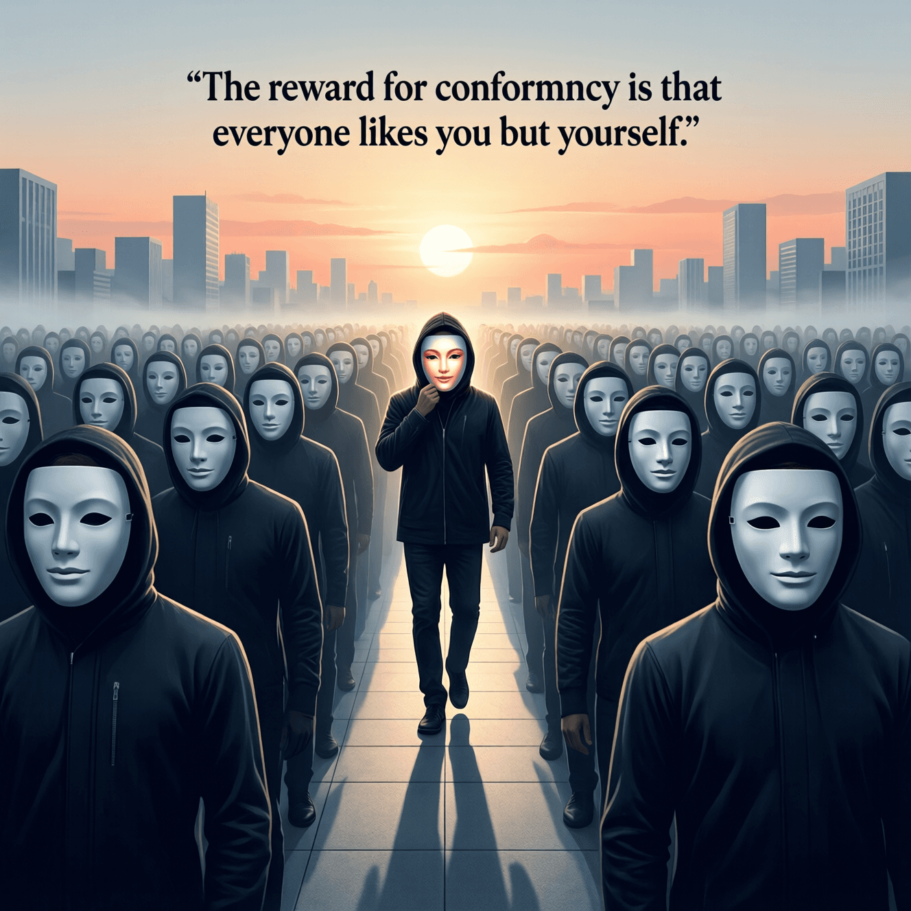 顺从的回报是每个人都喜欢你,除了你自己。——丽塔·梅·布朗