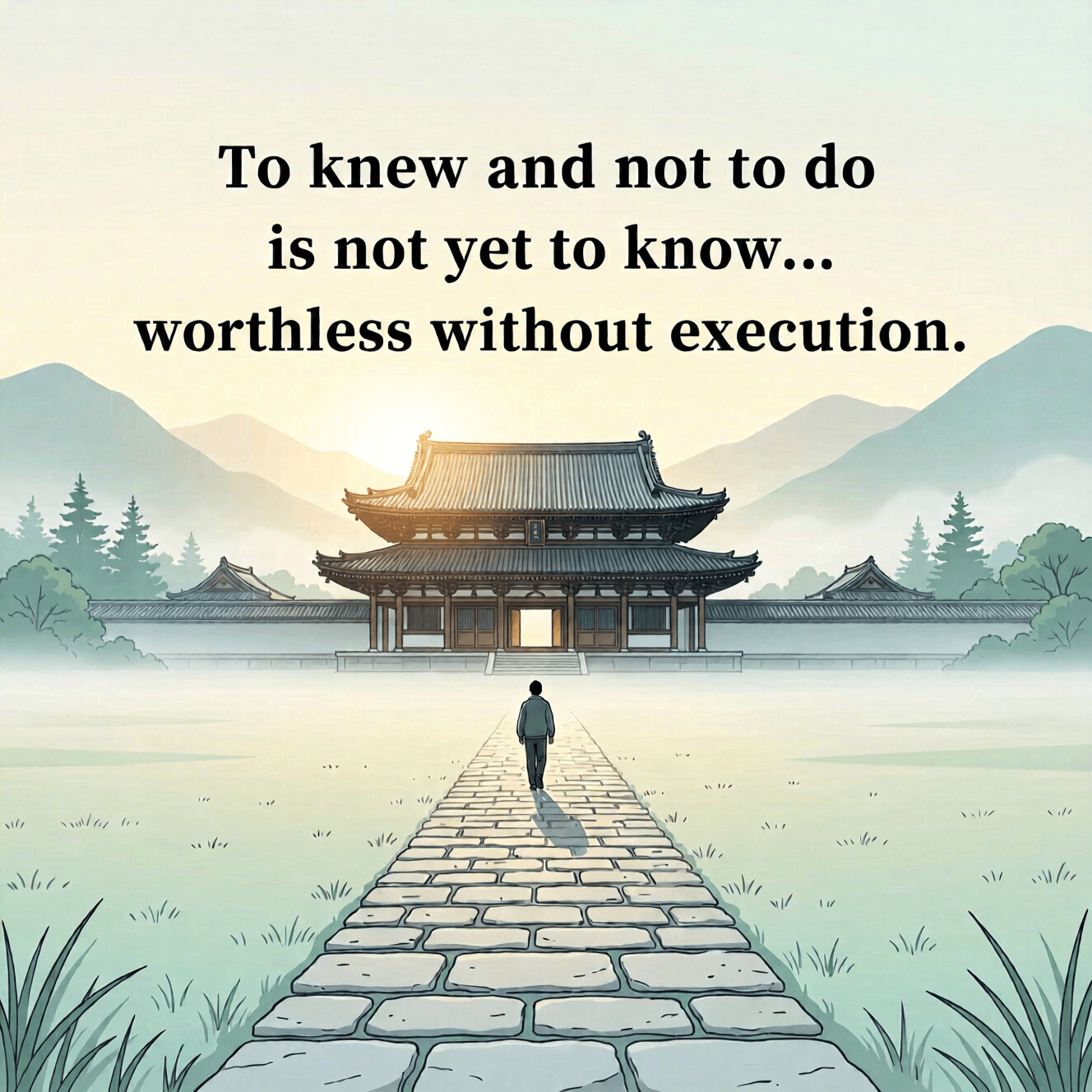 To know and not to do is not yet to know. Your collection of insights is worthless without execution. — Zen Proverb