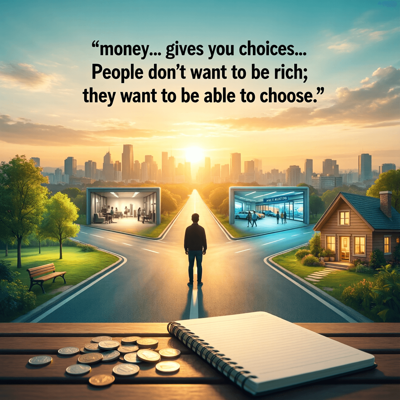 我学到的关于金钱的第一件事是,它会给你选择。人们并不想变得富有;他们想要的是能够选择。——特雷弗·诺亚