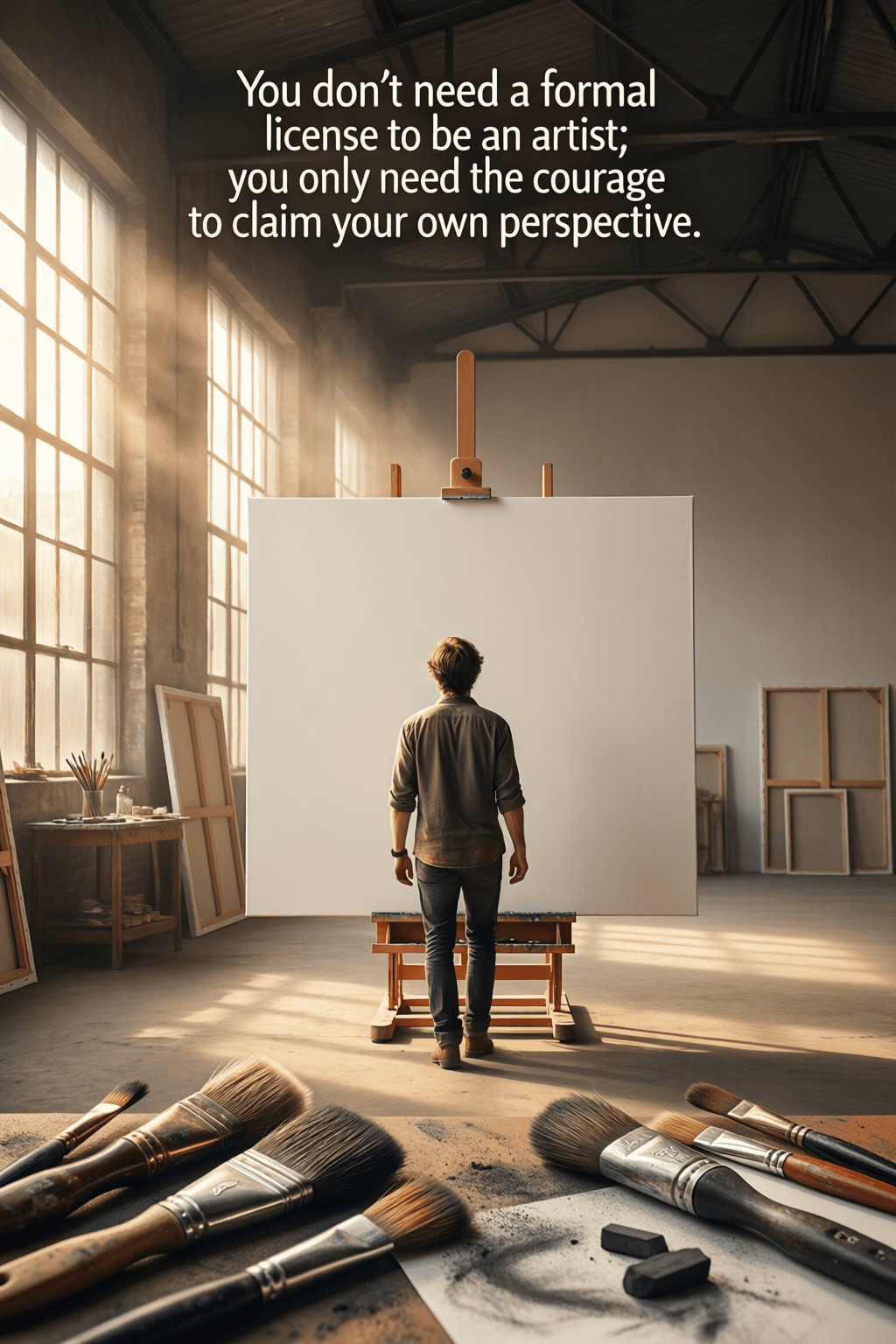 You don't need a formal license to be an artist; you only need the courage to claim your own perspective. — Ai Weiwei