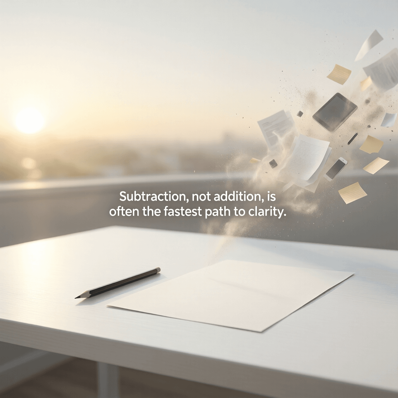 Subtraction, not addition, is often the fastest path to clarity. — April Rinne