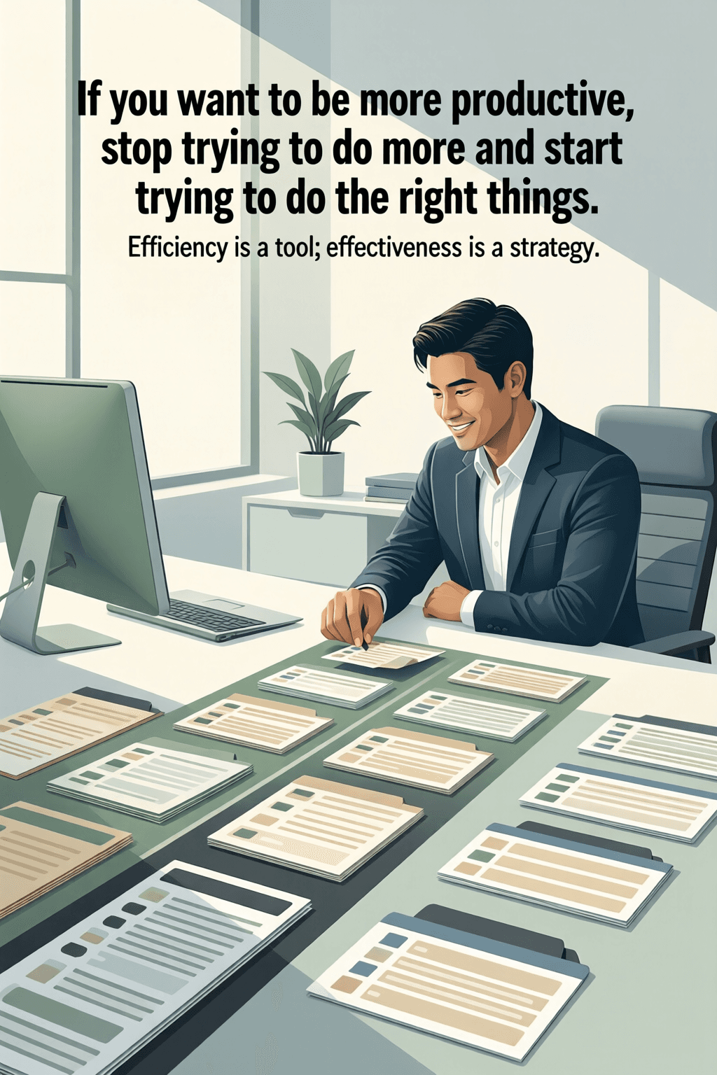 If you want to be more productive, stop trying to do more and start trying to do the right things. E