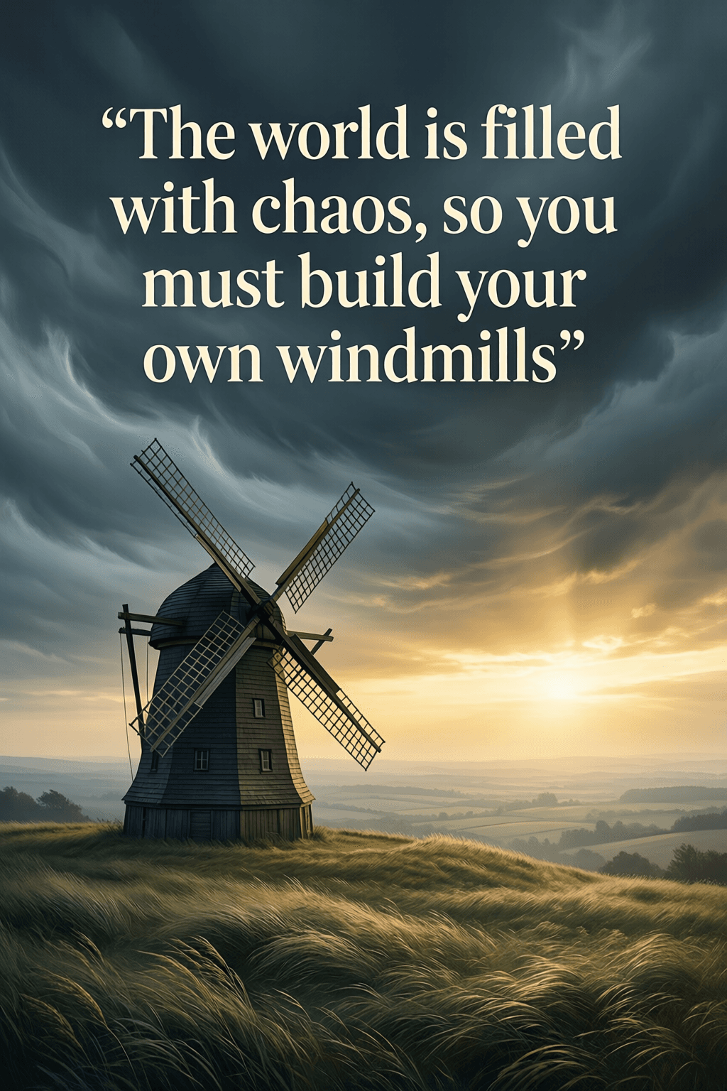 Building Purpose Amid a Chaotic World The world is filled with chaos, so you must build your own windmills. — John F. Kennedy