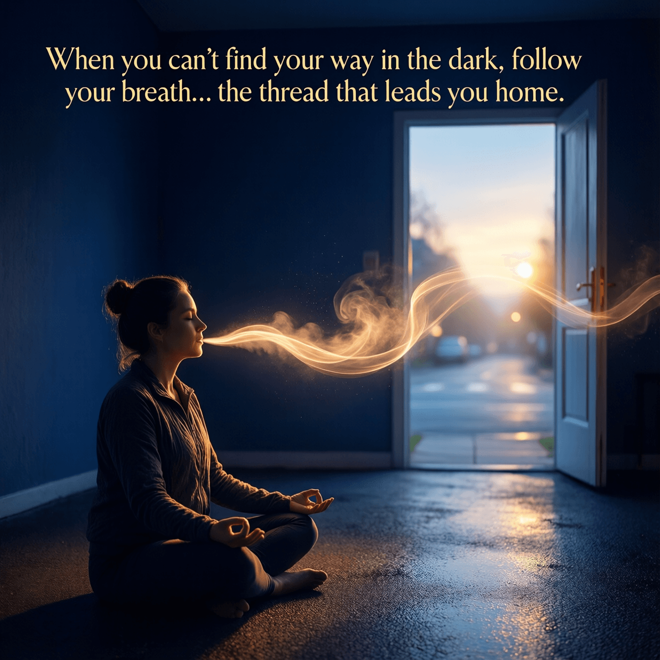 When you can't find your way in the dark, follow your breath. It is the thread that leads you home. — Pema Chödrön