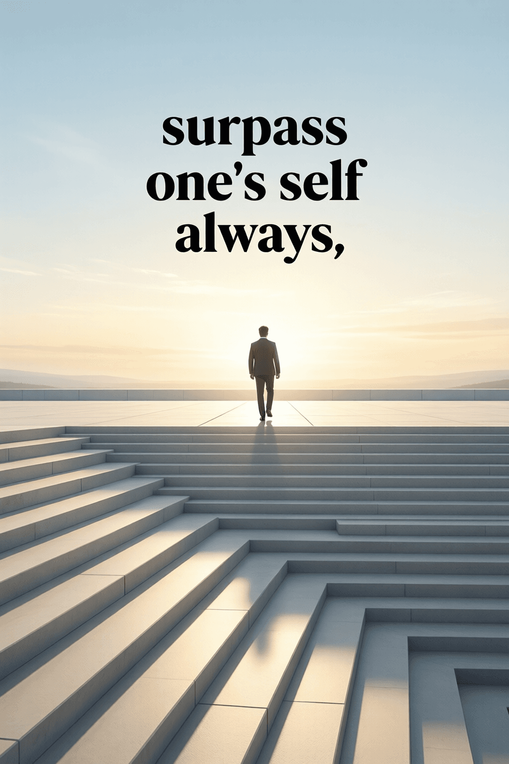 Surpassing the Self Through a Lifetime It is necessary to try to surpass one's self always: this occupation ought to last as long as life.