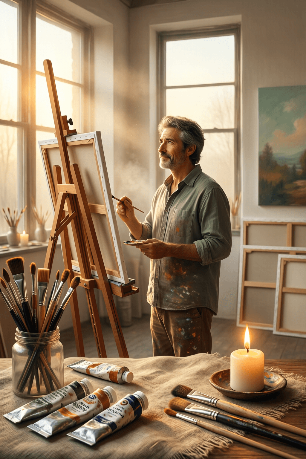 重新点燃创造力 永远都不算太晚 拿起画笔、开始新的事物、重新点燃你内心创造力的火焰,永远都不算太晚。——阿拉斯塔西亚